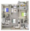tide pool b1.1 Floor Plan tide pool b1.1 Floor Plan at Las Positas Apartments, Camarillo